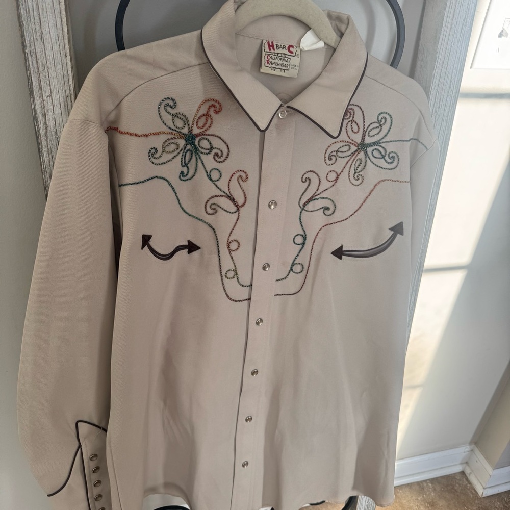 H Bar C‎ California Ranchwear Coronado Embroidered Western Shirt 17½ USA